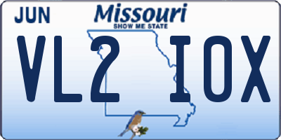 MO license plate VL2I0X