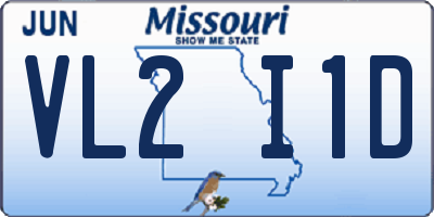 MO license plate VL2I1D