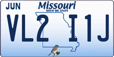MO license plate VL2I1J