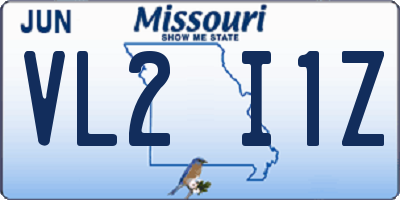 MO license plate VL2I1Z