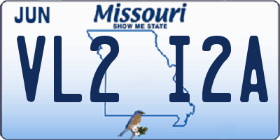 MO license plate VL2I2A