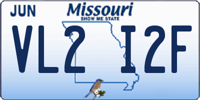 MO license plate VL2I2F