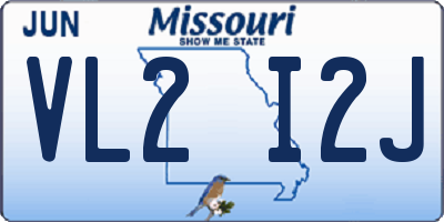 MO license plate VL2I2J
