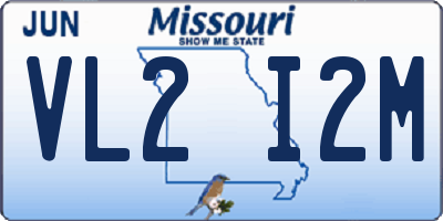 MO license plate VL2I2M