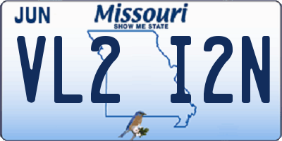 MO license plate VL2I2N