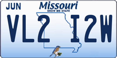 MO license plate VL2I2W