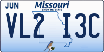 MO license plate VL2I3C