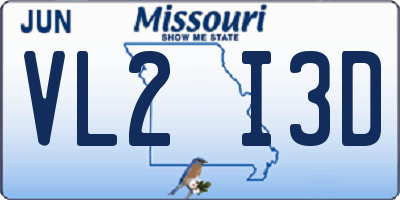 MO license plate VL2I3D
