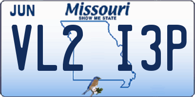 MO license plate VL2I3P