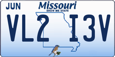 MO license plate VL2I3V
