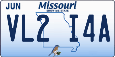 MO license plate VL2I4A