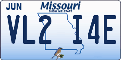 MO license plate VL2I4E