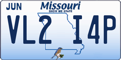 MO license plate VL2I4P