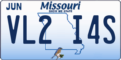 MO license plate VL2I4S