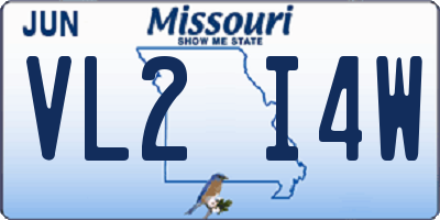 MO license plate VL2I4W