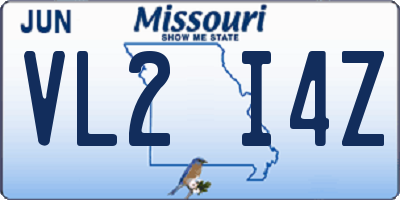 MO license plate VL2I4Z