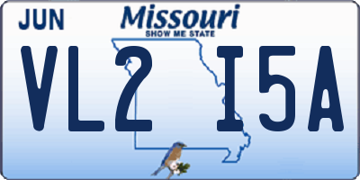 MO license plate VL2I5A
