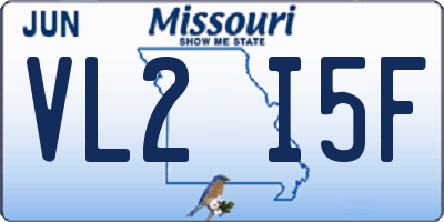MO license plate VL2I5F