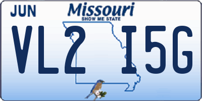 MO license plate VL2I5G