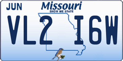 MO license plate VL2I6W