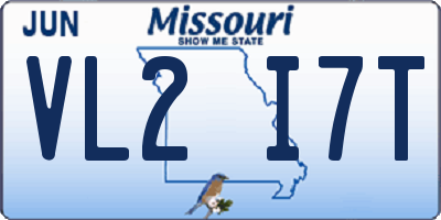 MO license plate VL2I7T