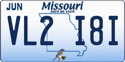 MO license plate VL2I8I