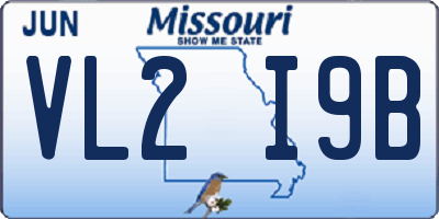 MO license plate VL2I9B