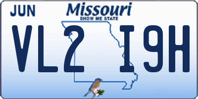 MO license plate VL2I9H