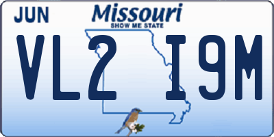 MO license plate VL2I9M