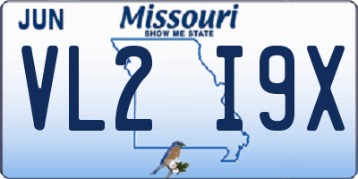 MO license plate VL2I9X