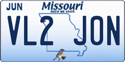 MO license plate VL2J0N