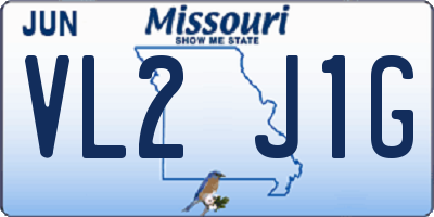 MO license plate VL2J1G