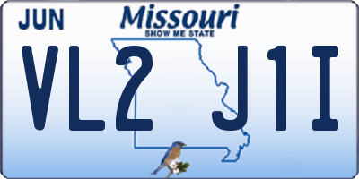 MO license plate VL2J1I