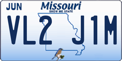 MO license plate VL2J1M
