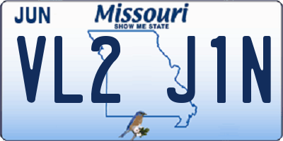 MO license plate VL2J1N