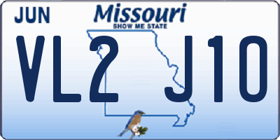 MO license plate VL2J1O