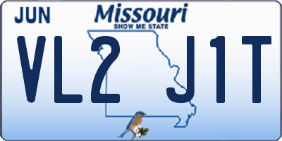 MO license plate VL2J1T