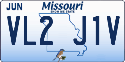 MO license plate VL2J1V
