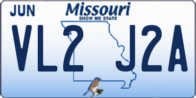 MO license plate VL2J2A