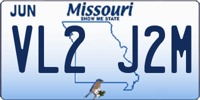 MO license plate VL2J2M