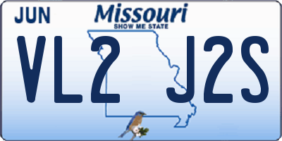 MO license plate VL2J2S