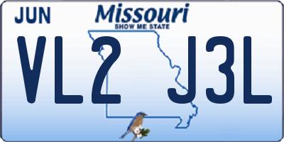 MO license plate VL2J3L