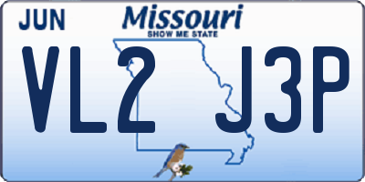 MO license plate VL2J3P