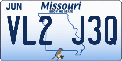 MO license plate VL2J3Q