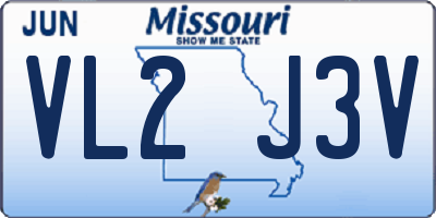 MO license plate VL2J3V