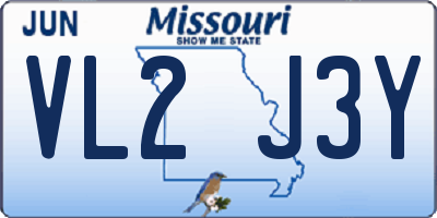 MO license plate VL2J3Y