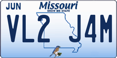 MO license plate VL2J4M