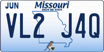 MO license plate VL2J4Q