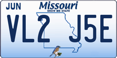 MO license plate VL2J5E