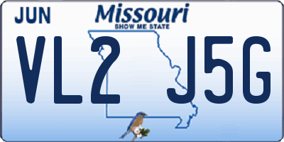 MO license plate VL2J5G